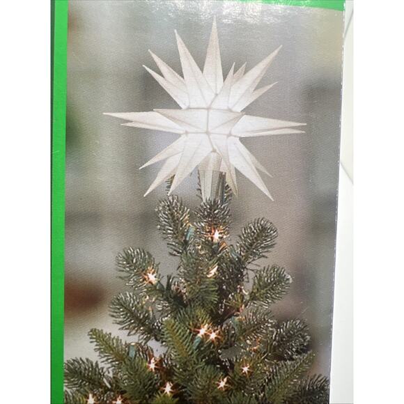 illuminated Christmas Tree Topper 12” White Starburst - Picture 3 of 3
